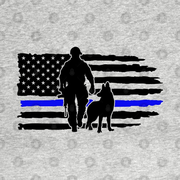 Thin Blue Line Flag for K9 Handlers by Shirts by Jamie